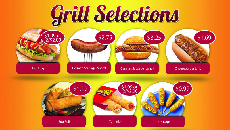 Grill Selections Menu